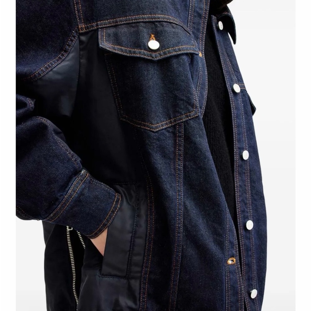 All Saints Dillan Oversized Denim Bomber Jacket - Picture 3 of 8